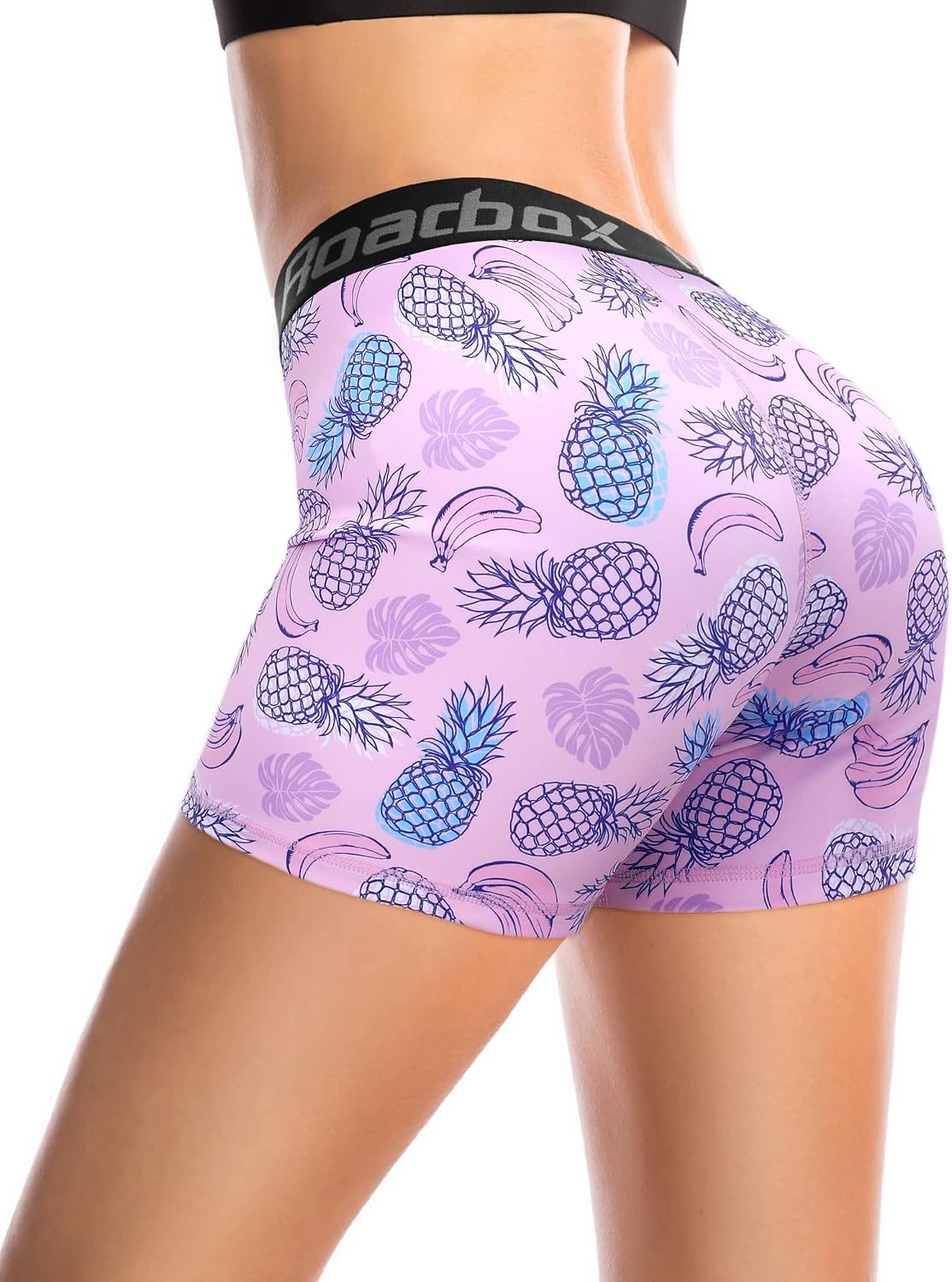 Roadbox 4" Women's Spandex Compression Shorts, 3 Pack Volleyball Shorts Athletic Biker Shorts for Workout Running Gym Yoga - Image 3