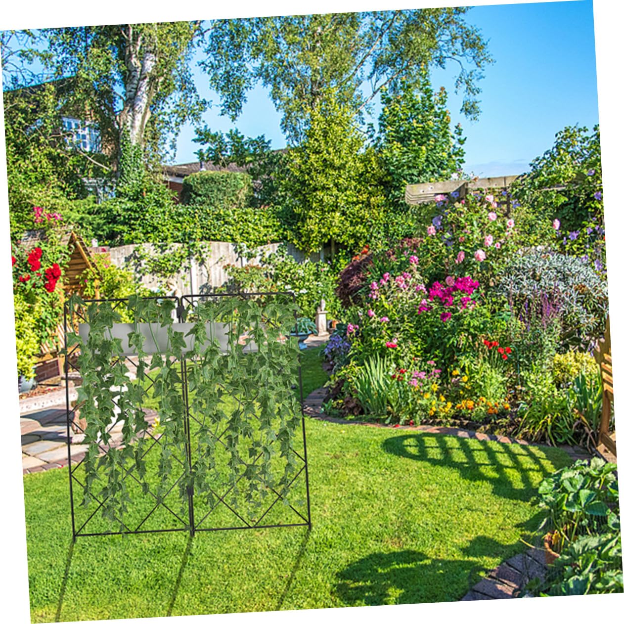 2 pièces Treillis de Jardin Pliable Support Stable pour Plantes Grimpantes et Vignes Cadre Résistant pour Pots Tomates Concombre Grappe