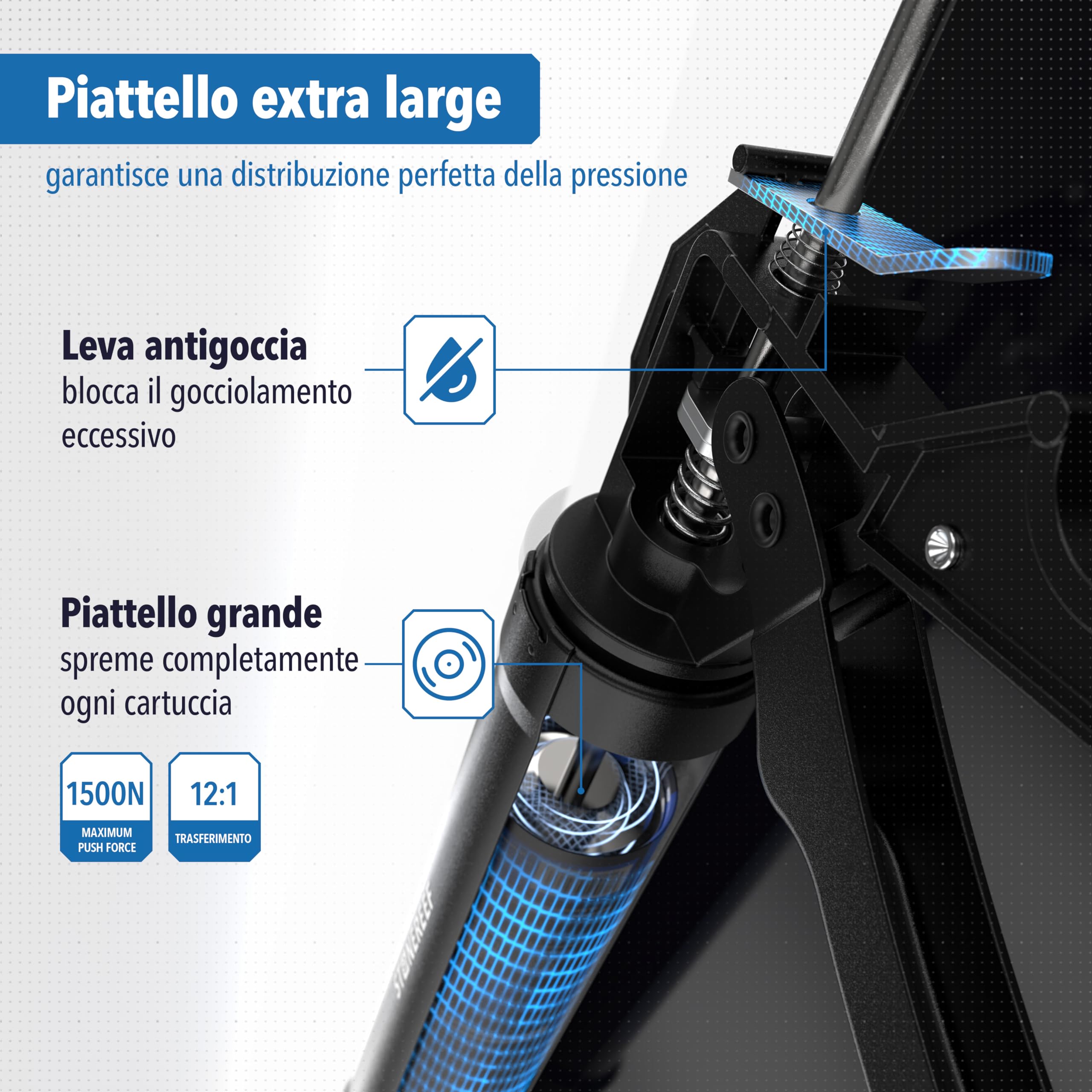 Pistola a cartuccia professionale 9" in metallo pressa per silicone