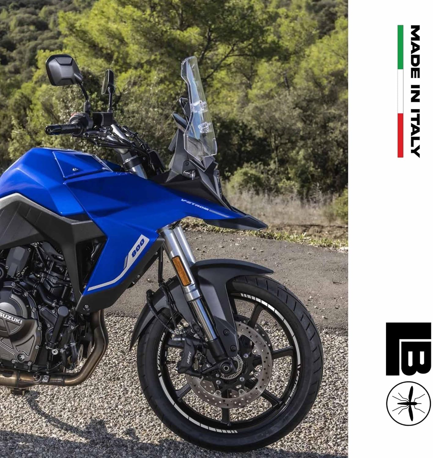 labelbike - Stickers Stripes Motorcycle Rims Wheels 17-19 Tuning Protection Kit Compatible with Suzuki V-Strom 800SE