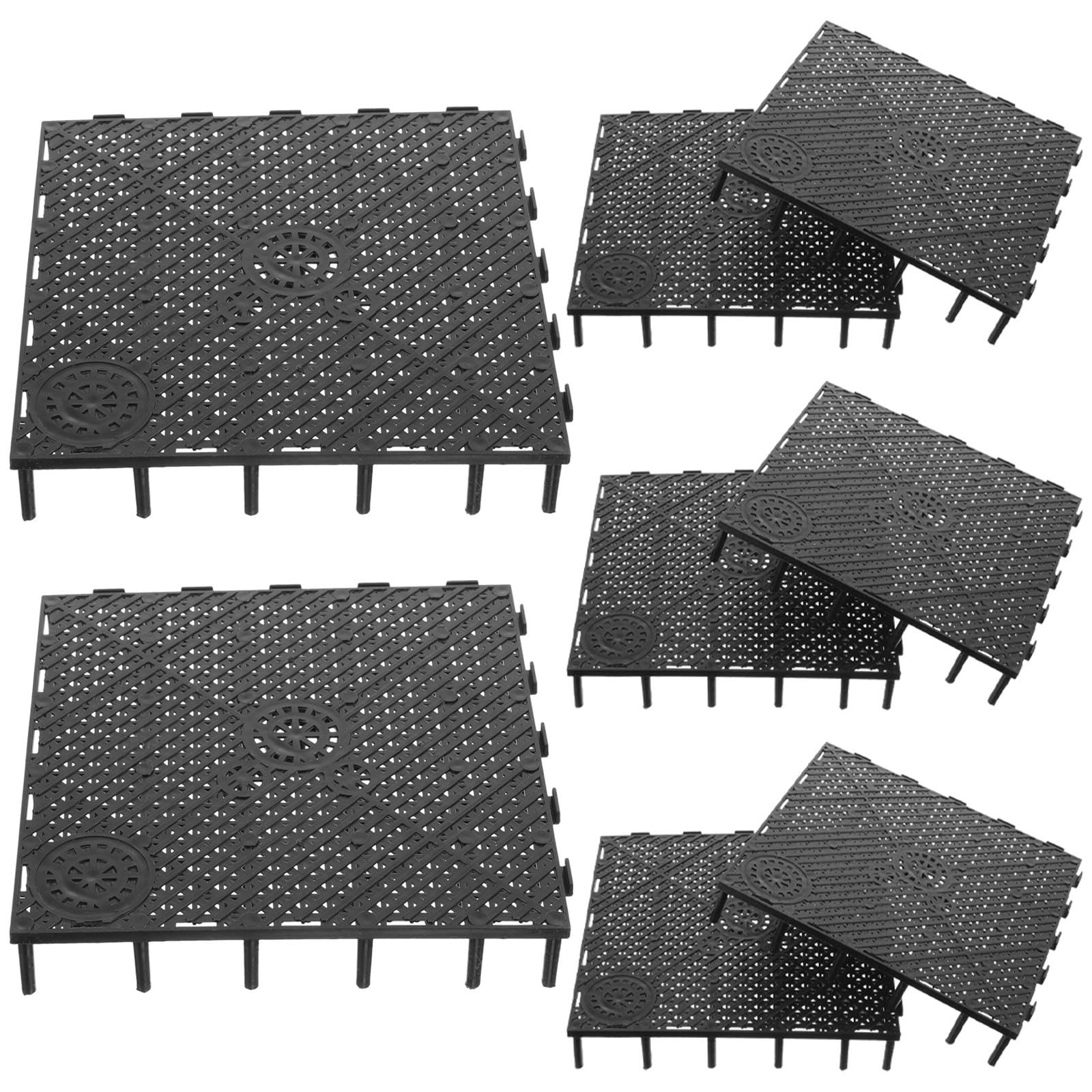 20 Piezas Placa de Filtro Inferior para Acuario de PVC Negro Instalación de Empalme Combinada, Adecuado para Tanques de Peces y Cría de Dragones Marinos
