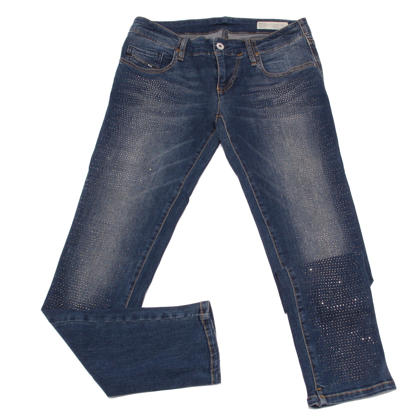 Diesel 7169S Jeans Bimba Girl Blue Stretch Pantalone con Strass Trouser