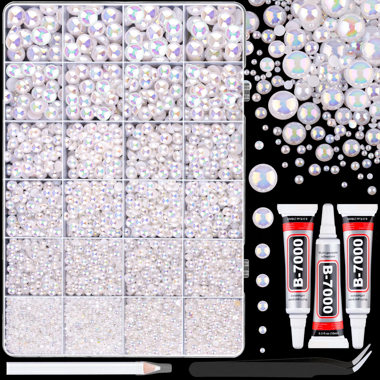 Resin Jelly Rhinestones for Crafting with B7000 Jewelry Glue, 2 Boxes Gold Flatback Crystals with 2Pcs 10ml Glue, Bedazzling Non Hotfix Gems for DIY Tumblers Clothing Shoes Manicure — view 21