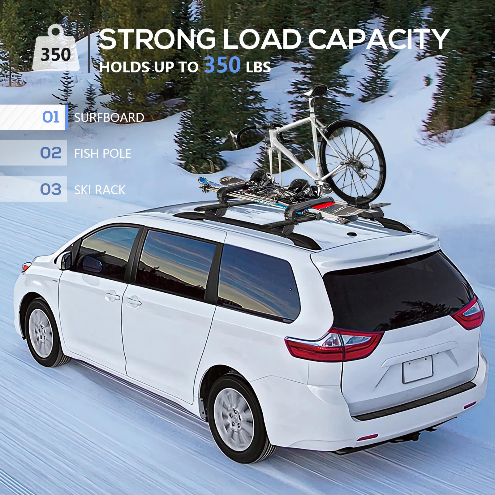 Sienna Cross Autoxrun Roof Rack Cross Bars Fit 2011-2017 Toyota