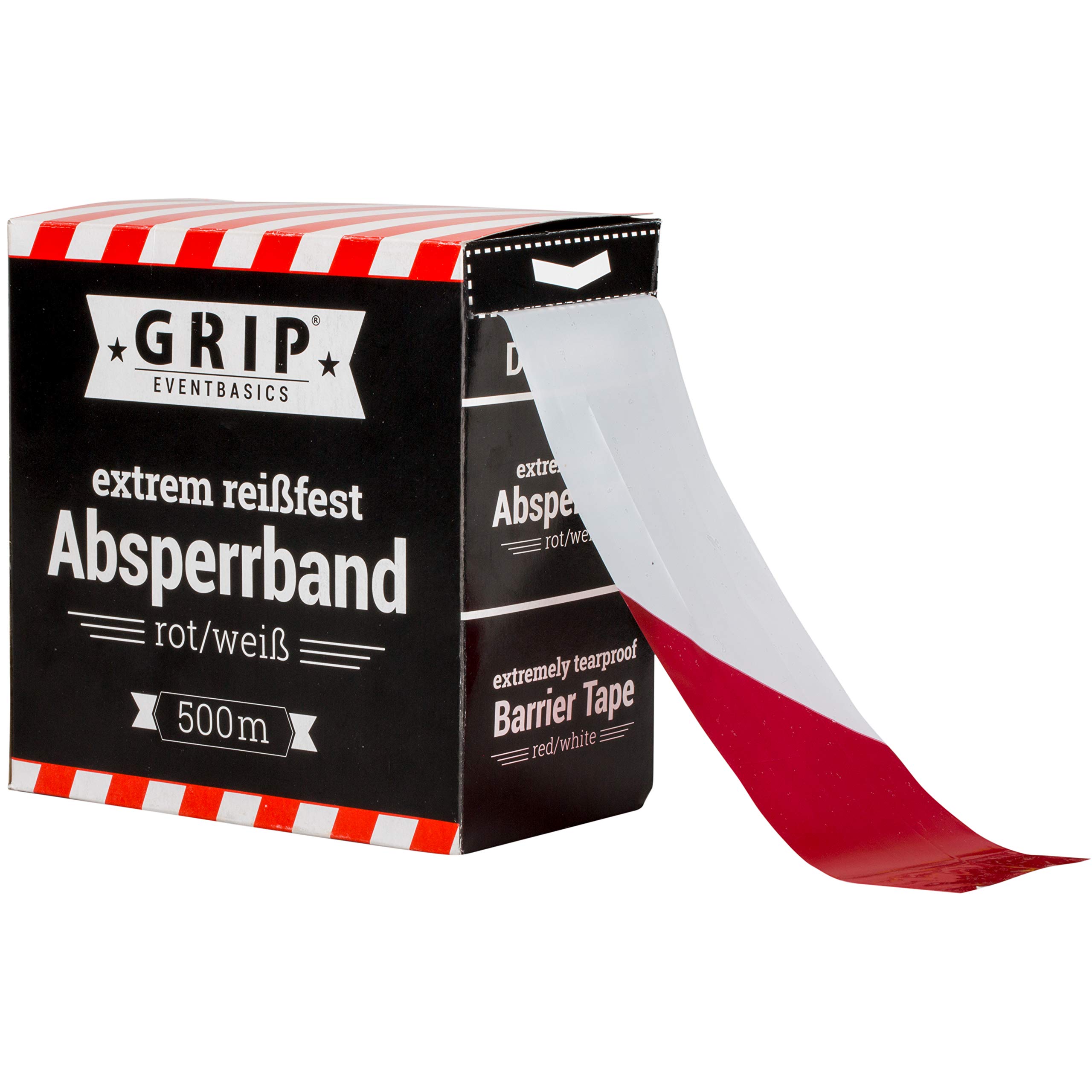 Bande de signalisation antidérapante Rouge/blanc 500 m x 70 mm