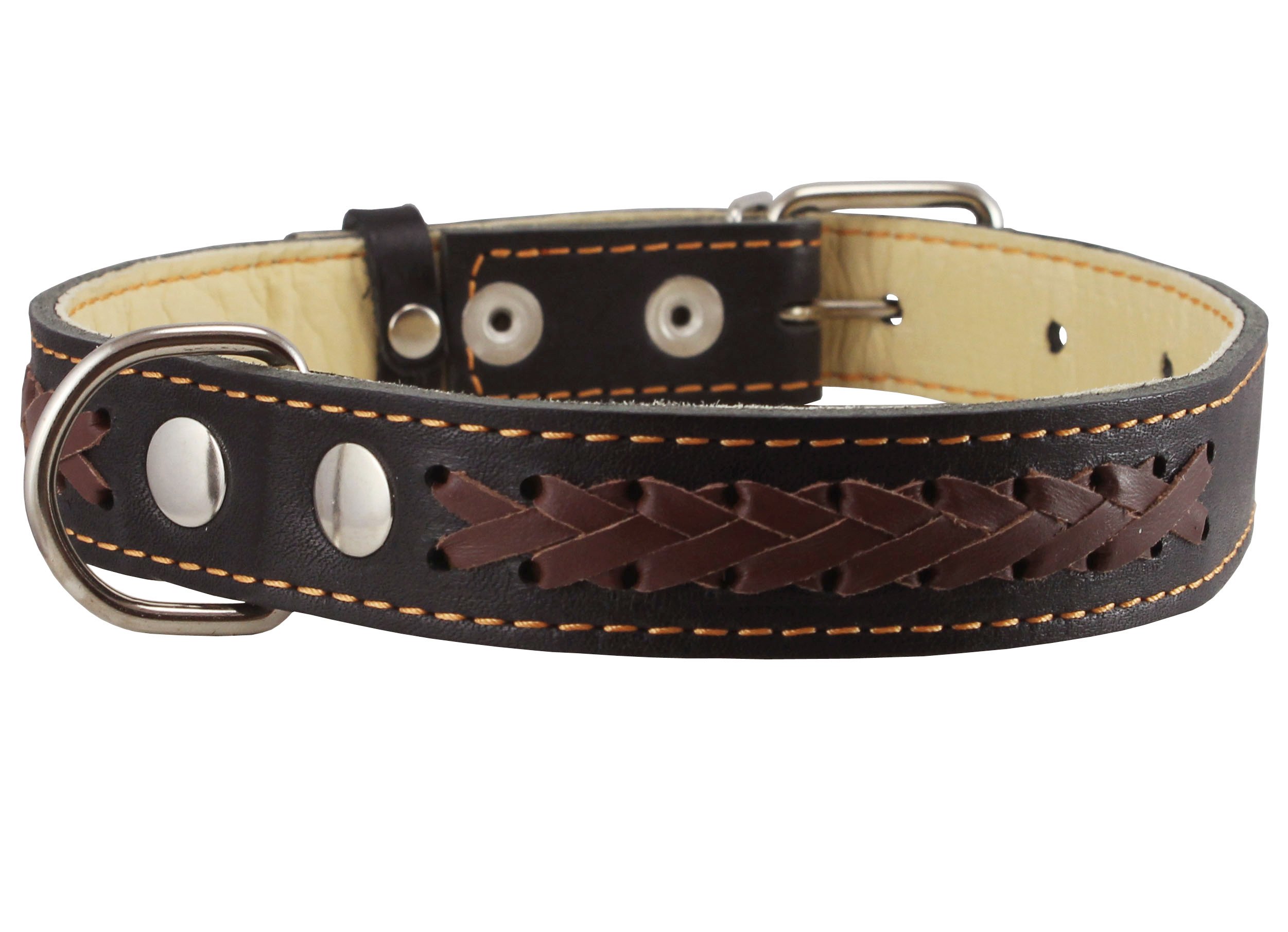 Collier pour chien en cuir tressé résistant pour éviter les irritations du cou sensible