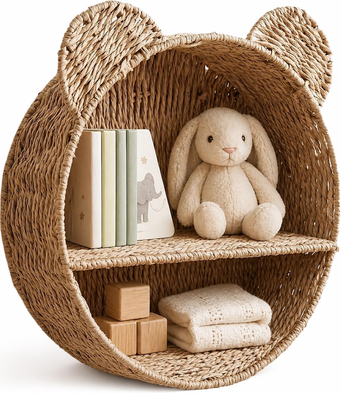 Woven Wall Basket Shelf Bear Nursery...
