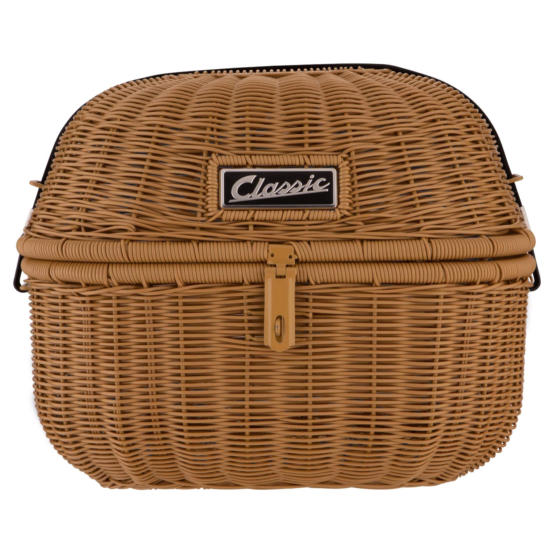 SIP Classic Gepäckkorb rund 360x320x280 mm Metall/Kunstleder braun herausnehmbare Nylon-Innentasche
