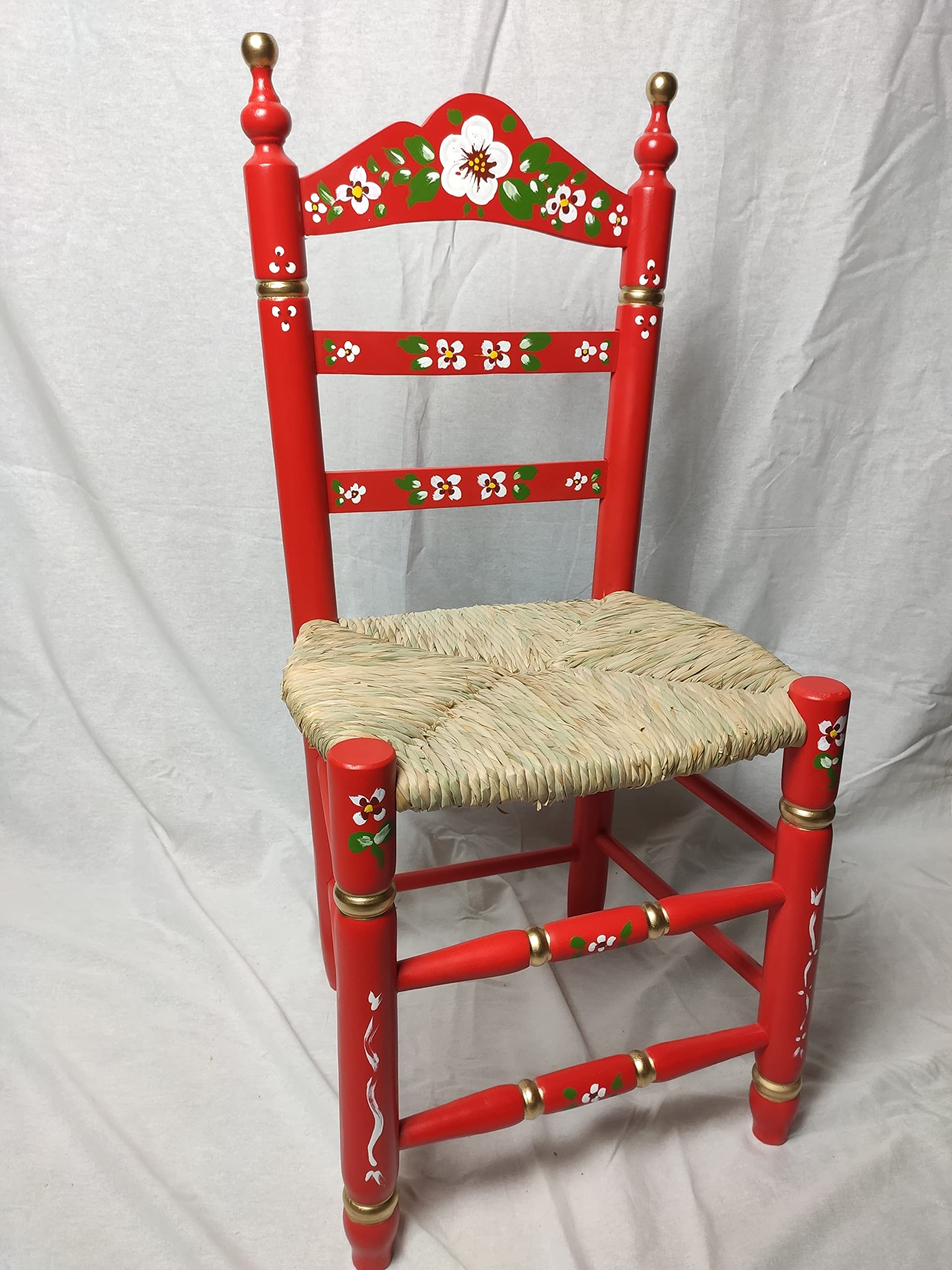 Silla Modelo Feria Decoración y Asiento Hechos a Mano de Forma Artesanal. Asiento 40x35cm Altura al Asiento 43cm Respaldo 88cm