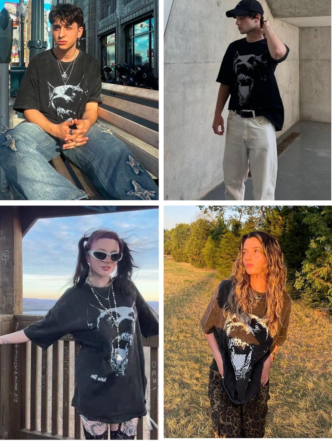 Aelfric Eden Men Dog Graphic Tees Vintage Tees Oversized Streetwear T Shirts Unisex Casual Summer Tops - Image 5