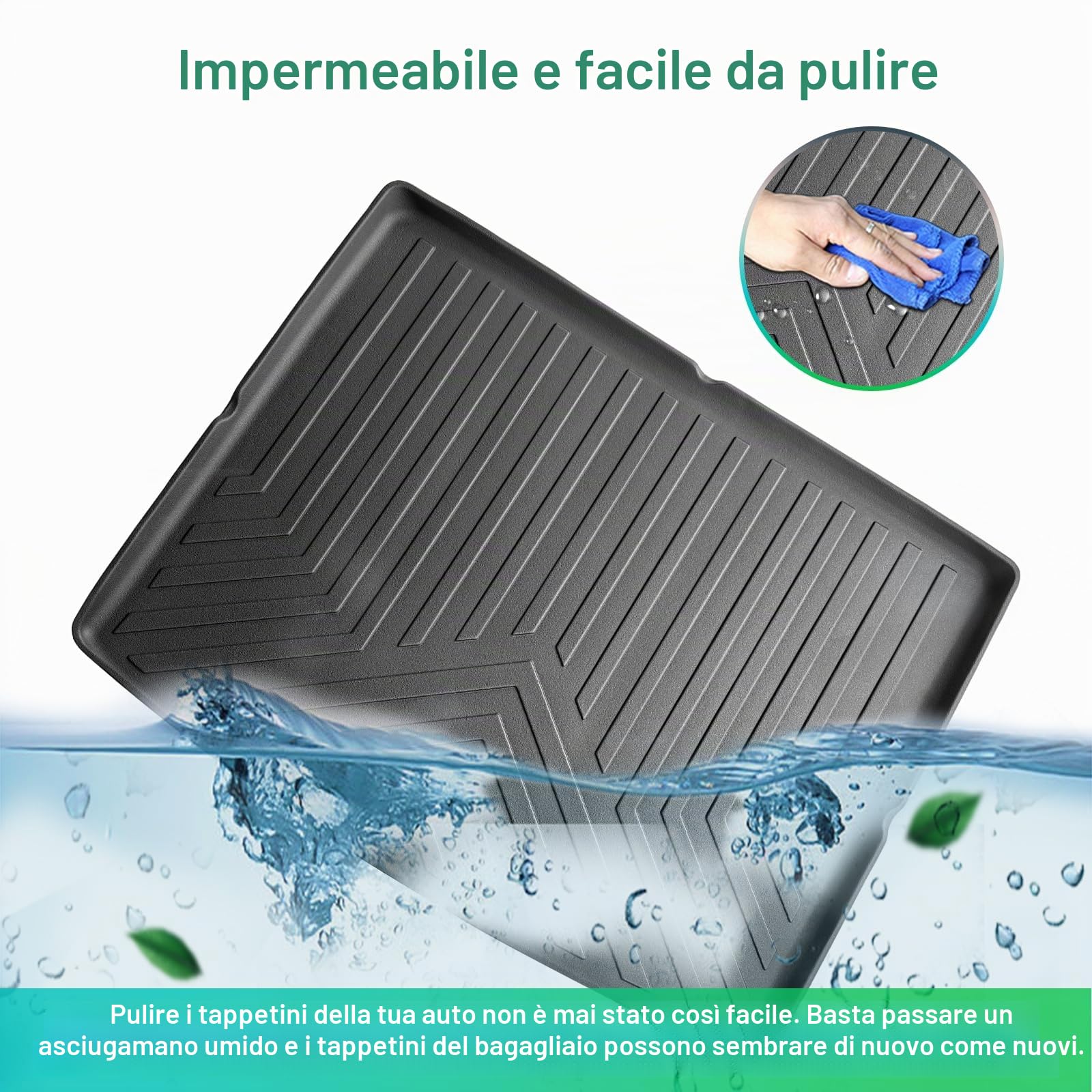 GAFAT MG 4 EV MG4 2023 2024 2025 Tappetino per Bagagliaio, Facile da Piegare, MG4 X Power Electric Tappetini in TPE Tutte le Condizioni Atmosferiche, Scansione Originale 3D, Bordo Alto [Superiore]