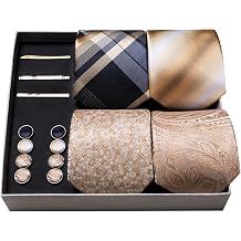 Barry.Wang 15PCS Mens Tie Sets Collection Gift Box Necktie Clips Hanky