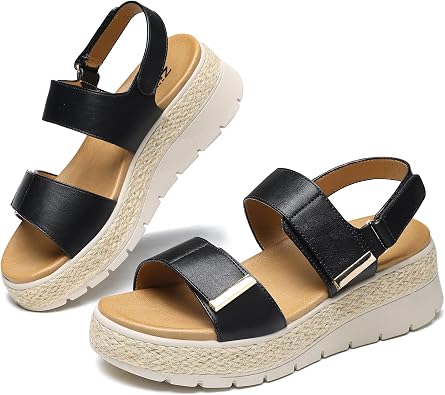ziitop Espadrille Wedges for Women Platform Sandals Orthopedic Arch Support