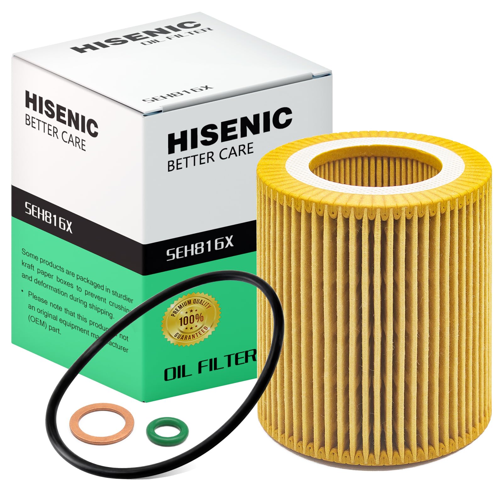 Oil Filter Fits Select BMW X1 X3 X5 325i 328i 128i 135i 330i 335i X4 X6 Z4 E60 E70 E90, Direct Replacement for OE 11427953129 11427541827