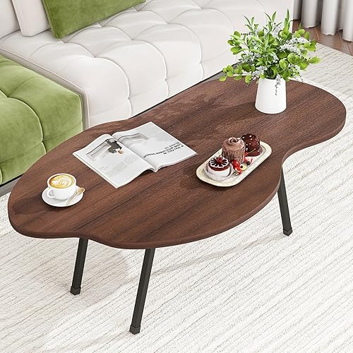 Miniatura 2 de Mesa de centro plegable, mesa de centro moderna de mediados de siglo, mesa de sala de estar, mesa central irregular en forma de nube, mesa plegable