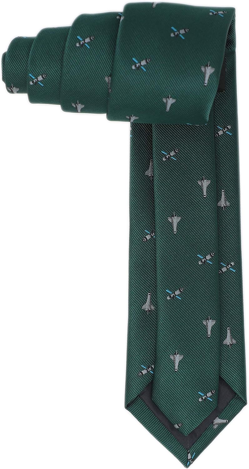Space Ties Airplanes Necktie Astronaut UFO Tie Men Birthday Father's Day Gift