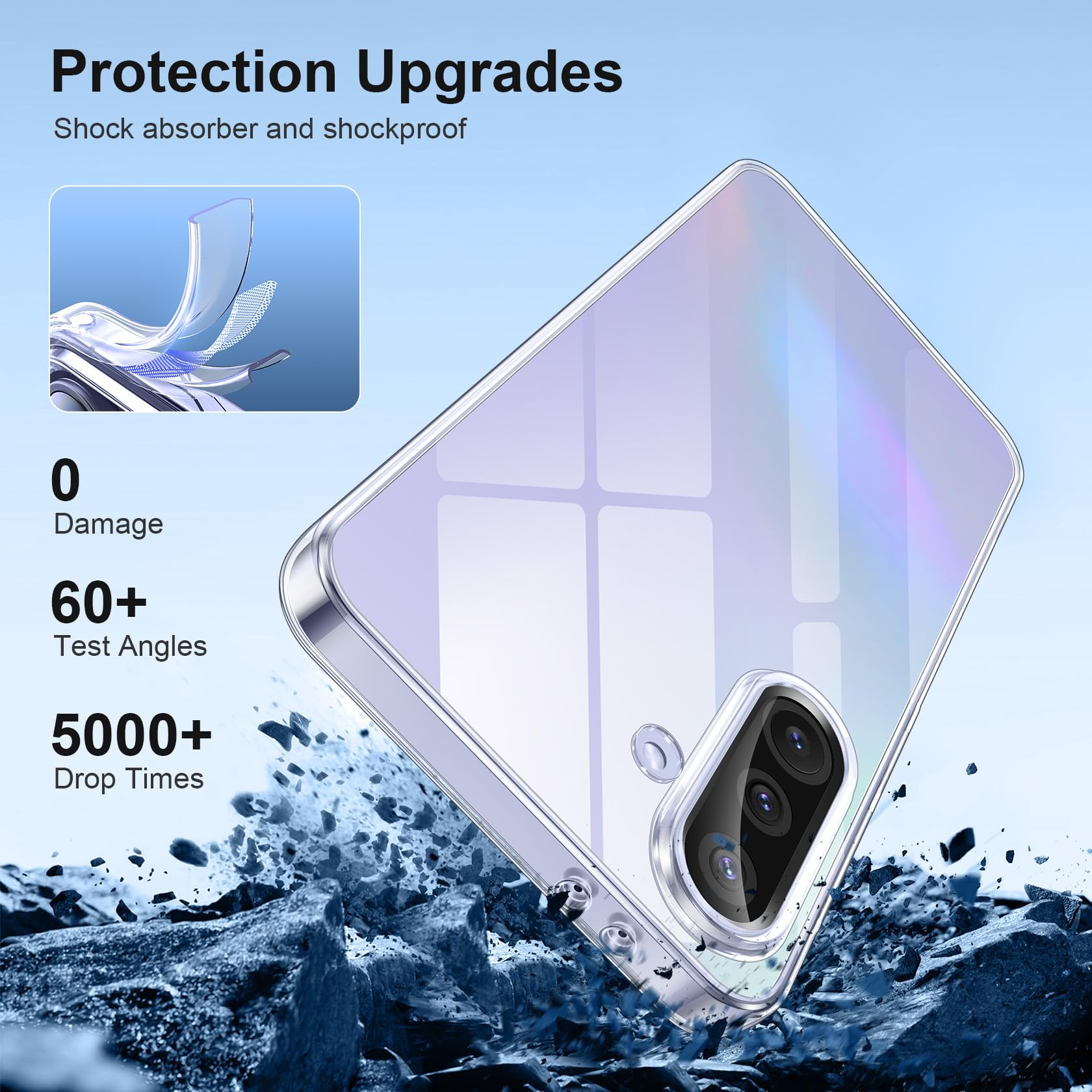 FLLAO Cover Compatibile con Samsung Galaxy A36 5G con 3 Pellicola Vetro Temperato, Custodia Trasparente Ultra Sottile Silicone TPU Morbido Case Protettivo Trasparente