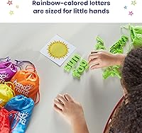 Vista 3 de hand2mind Letras Magnéticas Minúsculas Arcoíris, Letras Magnéticas de Plástico para Aula, Letras del Alfabeto para Niños, Reconocimiento de Letras