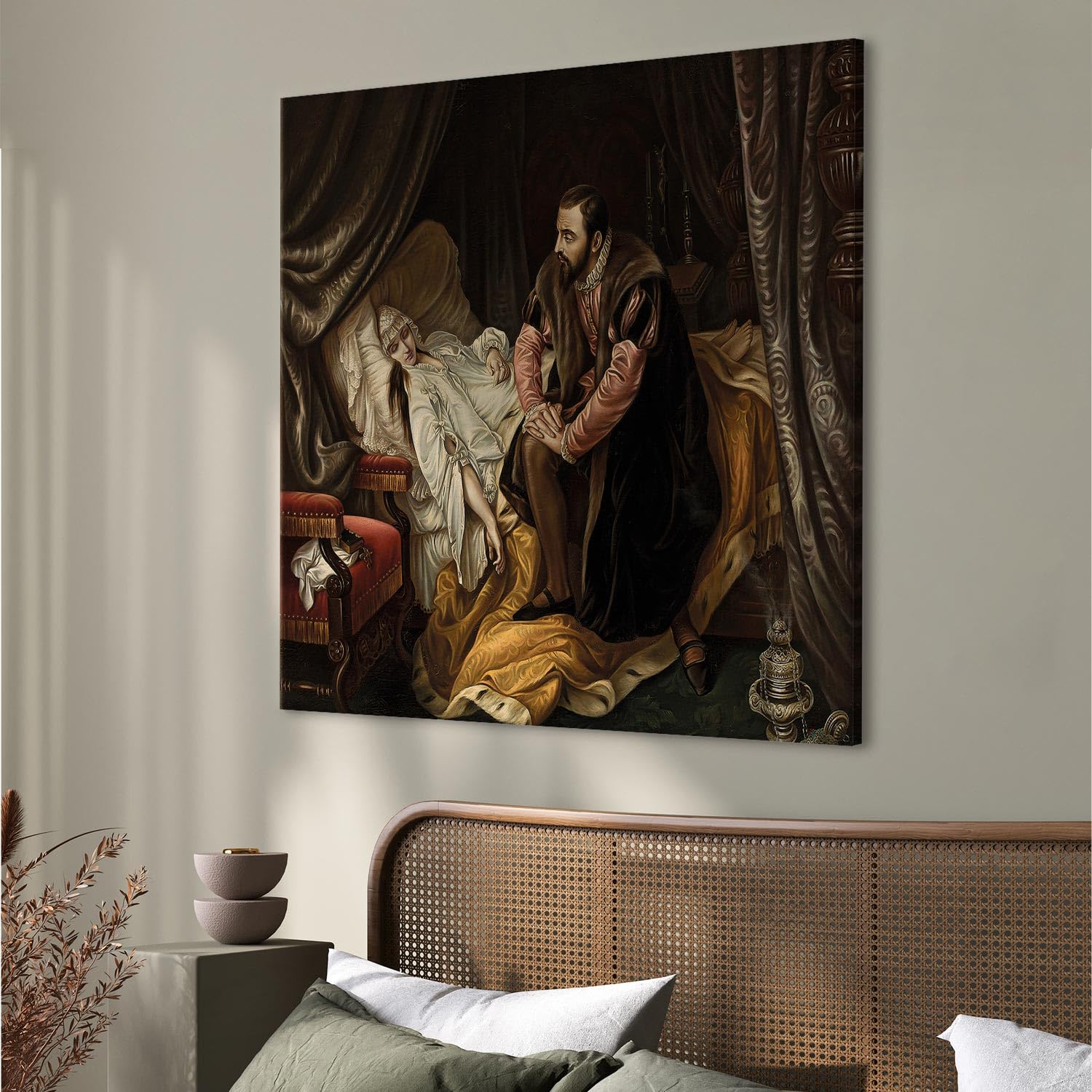 murando - Quadro Fonoassorbente Simmler La Morte Di Barbara Radziwiłłówna 40x40 cm 1 Pezzo - Quadri Acustici - Pannelli Fonoassorbenti Decorativi - Decorazione da Parete Soggiorno l-G-10671-b-a