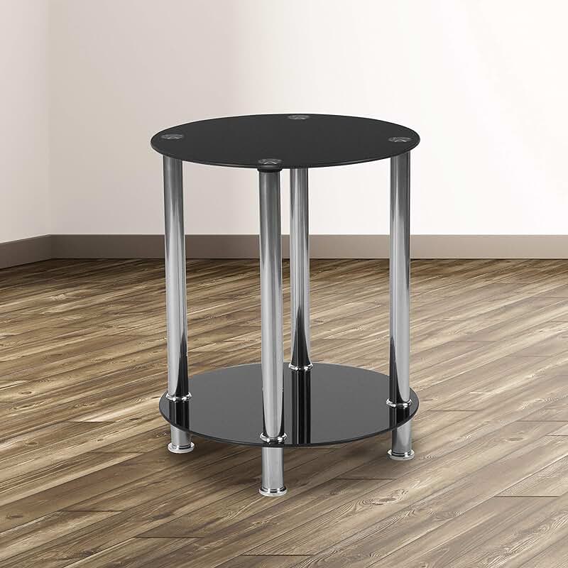 black glass end table