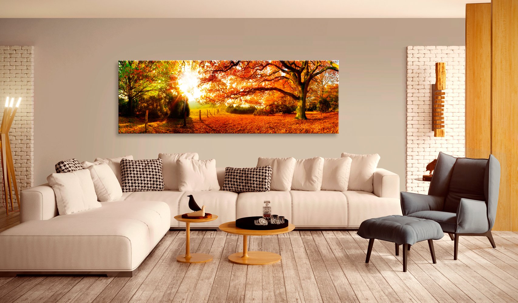 artgeist Acoustic Canvas Wall Art Print Forest 47x16 in - 1pcs Picture with Acoustic Foam Sound Print Artwork Room Acoustics Soundproofing c-B-0244-b-a