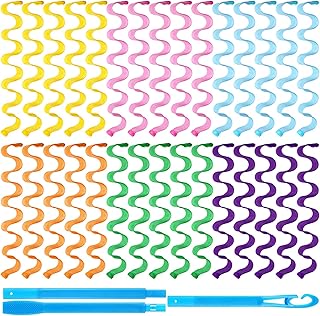 30 Pieces Hair Curlers Styling Kit, Wave Style Hair Rollers Spiral Curls No Heat Hair Curlers with Styling Hooks for Women...