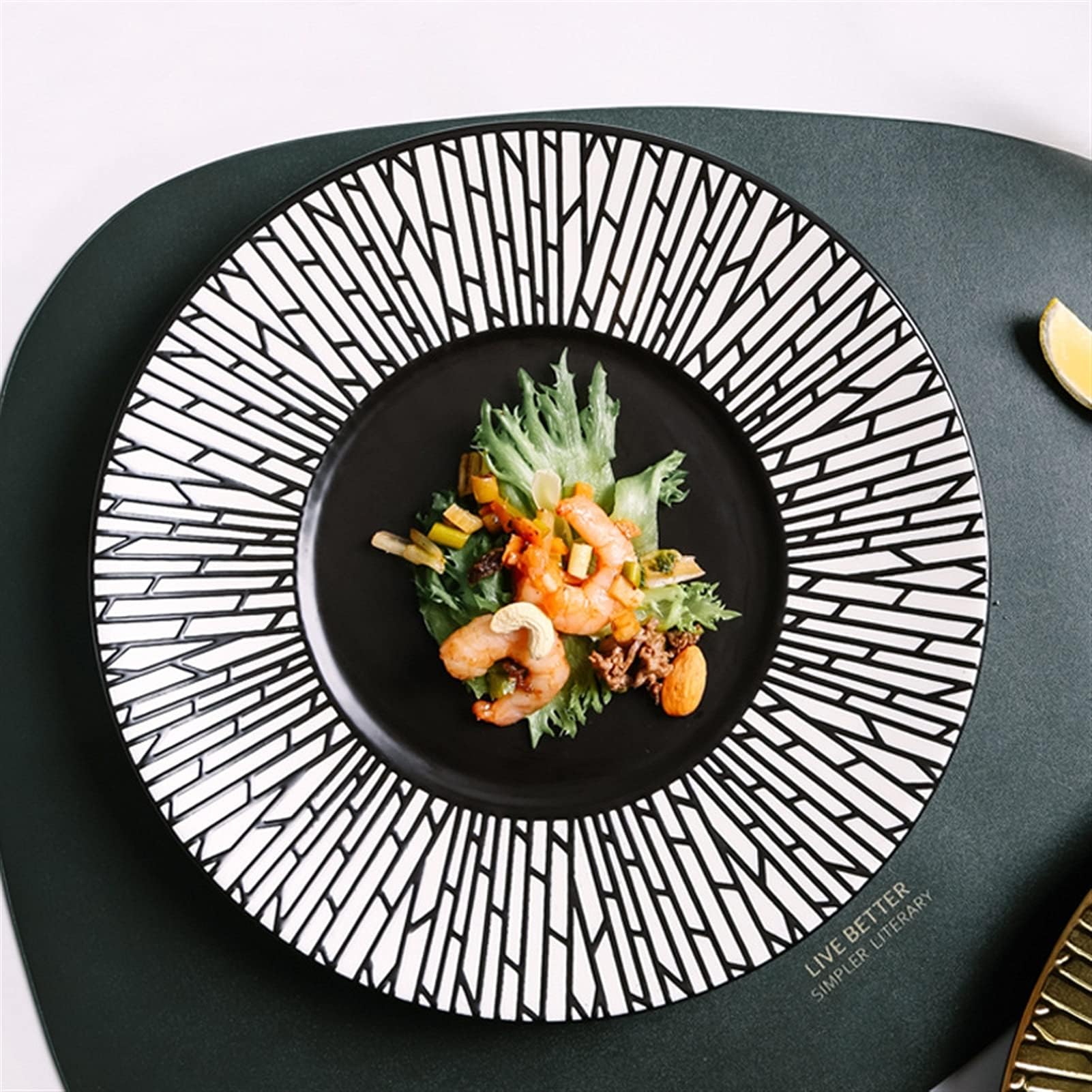 Talerz obiadowy Wysokiej jakości ceramiczny talerz obiadowy w kolorze złota i srebra, zestaw talerzy do steków, artystyczna koncepcja, kreatywne naczynie restauracji hotelowej(11)