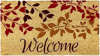 Avera Products | Fall Pumpkins Doormat, Fall Mat, Natural Coir Fiber Doormat, Anti-Slip Rubber Mat Backing (Brown)