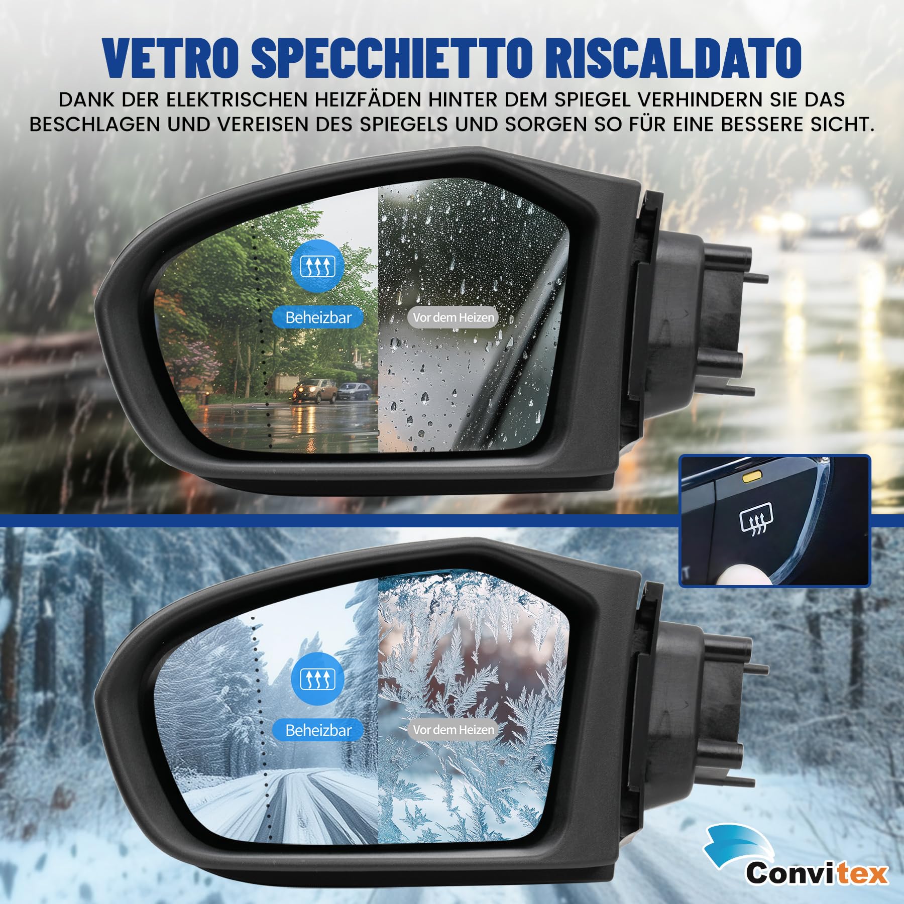 Specchietto Retrovisore Esterno per MERCEDES Classe A W169 2004-2008, per mb Classe B W245 2005-2008 Sinistro Sx