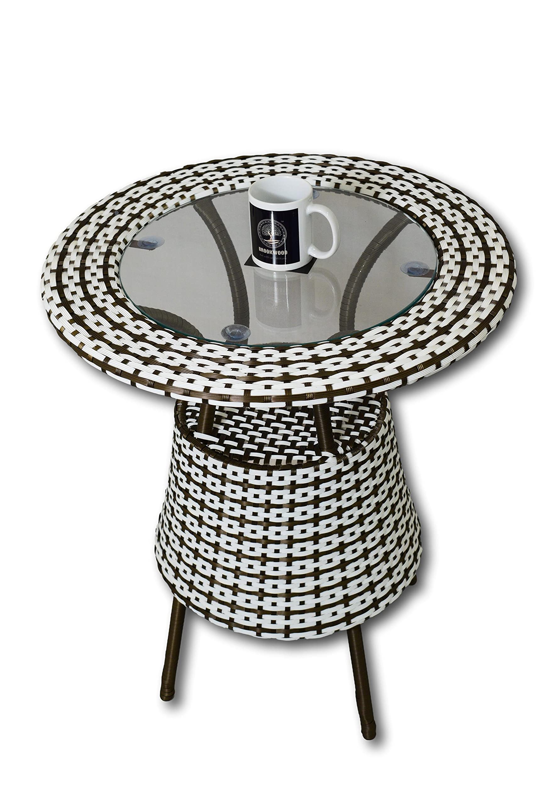 Brookwood - Outdoor Furniture 1 Table Without Glass -White+Golden Color-picture-18