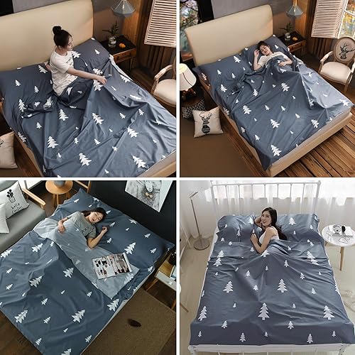 Miniatura 7 de Azarxis Sleeping Bag Liner, Travel Sheet Lightweight Compact Cotton Sleep Bag Sack for Camping, Traveling, Hotels, Hostels & Backpacking