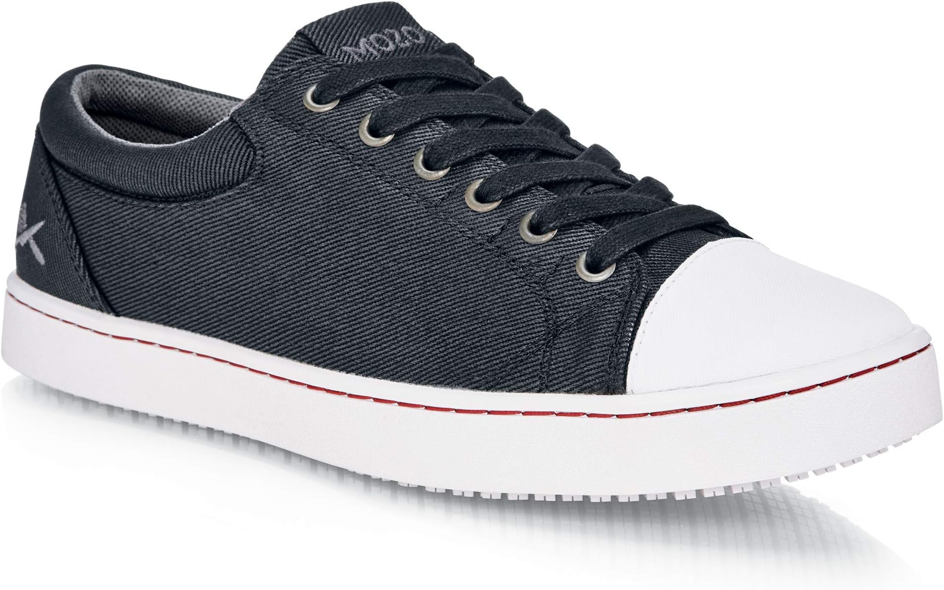 Shoes for CrewsMOZO M31165-40/6.5 GRIND Men's Slip Resistant Canvas Sneaker, 6.5 UK, BLACK/WHITE