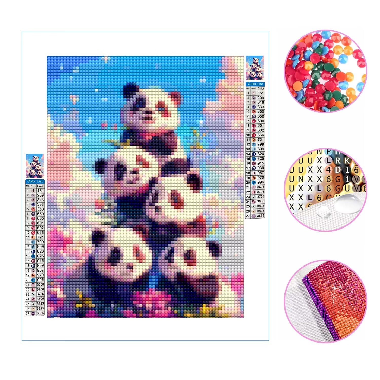 Diamentowe malowanie gigantyczna panda 70x90 cm diamentowe malowanie dzieci kreskówka, 2025 DIY diamentowe malowanie według numerów dorośli rzemiosło kryształ diament ścieg krzyżykowy, dekoracja z1029