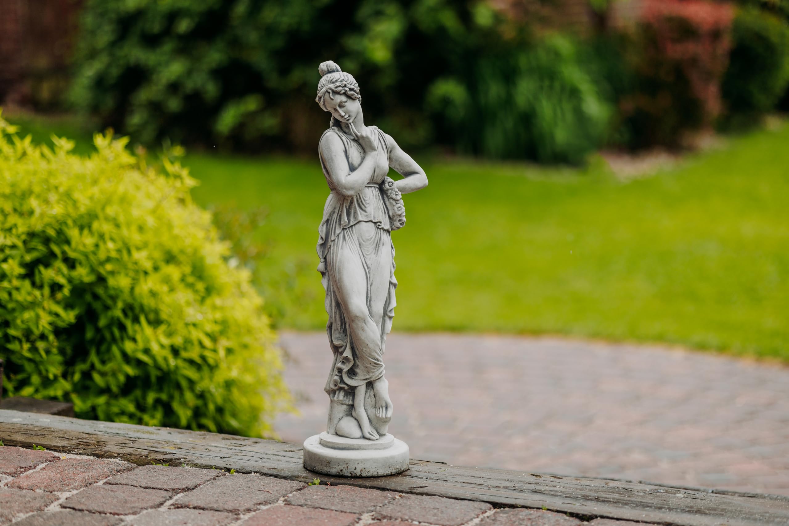 gartendekoparadies.de Statuetka damska, kamienna figurka, wys. 66 cm, 11 kg, szara, odporna na mróz z odlewu kamiennego do użytku na zewnątrz