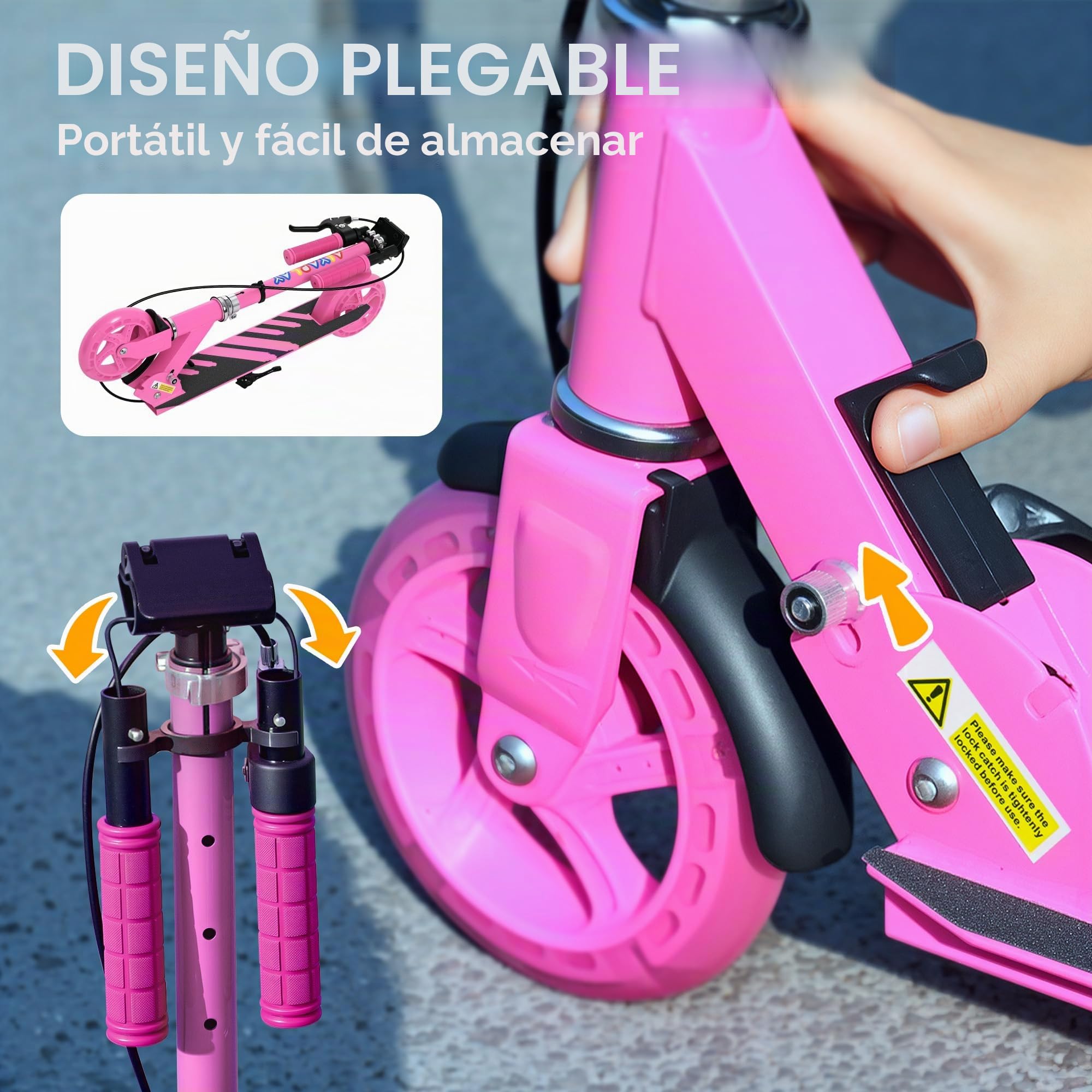 AIYAPLAY Roller Kinder Scooter mit Leuchtenden Rädern, Bremse, klappbarer Kinderroller Höhenverstellbarer Tretroller Kickscooter für Kinder Jugendliche 3-8 Jahre Cityroller bis zu 50 kg
