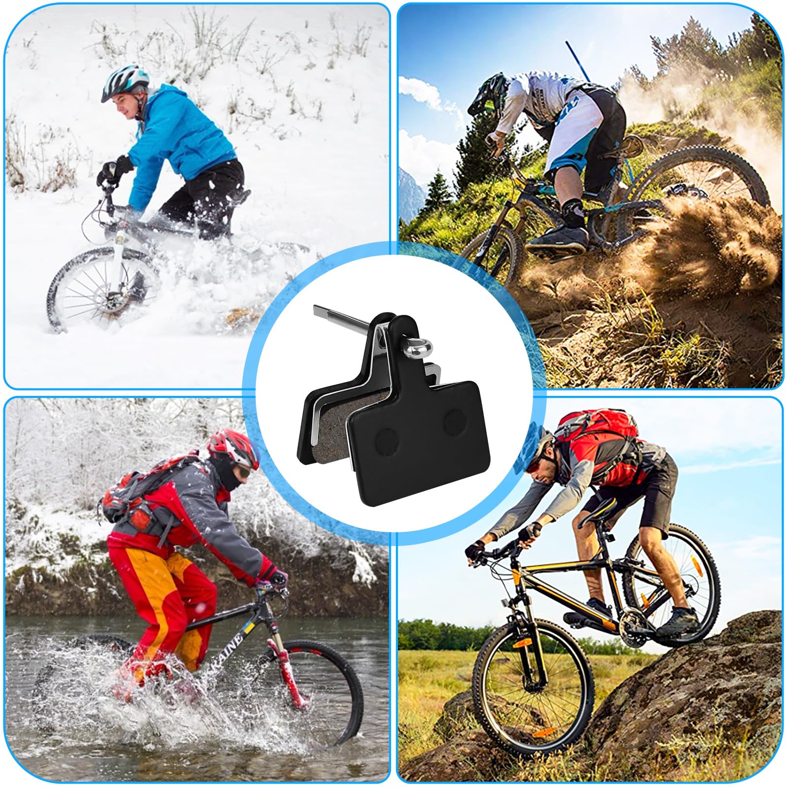 4 Paires De Plaquettes De Frein DECARETA – Semi-métalliques Pour Vélos – Compatibles Shimano M315, M355, M515, Etc.