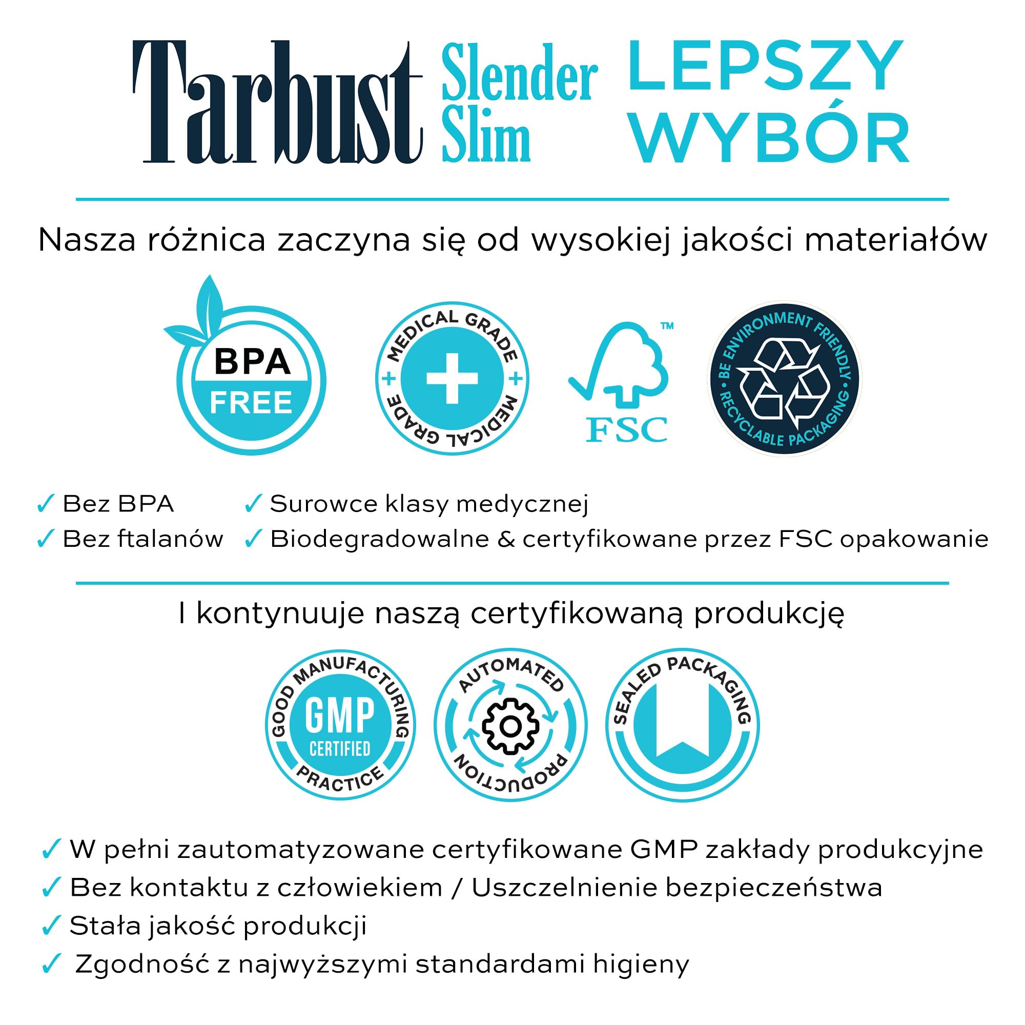 Tarbust Slender 1200 filtrów do papierosów, antysmolisty filtr 7 mm, plastikowy ustnik do papierosów smukłych