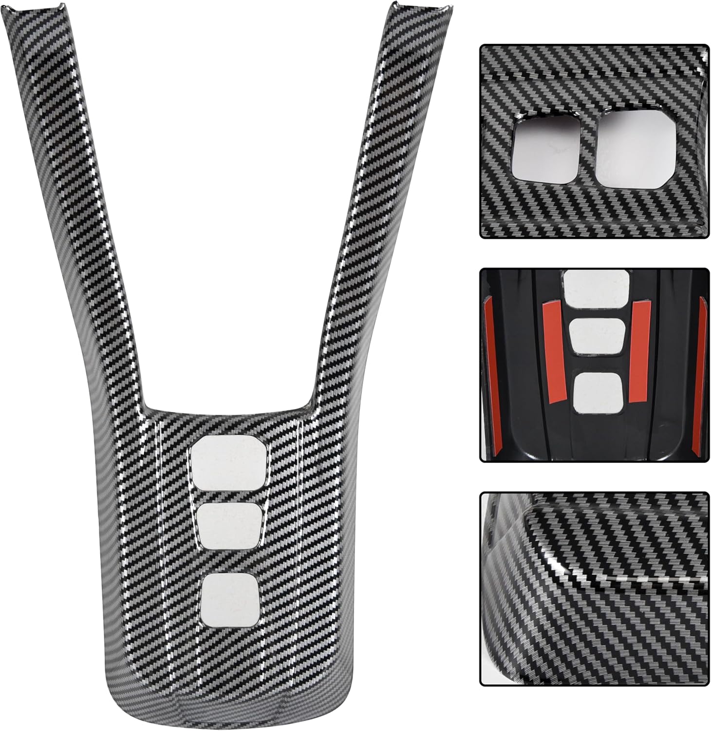 SAUTVS Gear Shift Panel Cover Trim for Polaris Slingshot 2020-2023, Carbon Fiber Central Control Gear Shift Cover Trim for Polaris Slingshot 2020-2023 Accessories (Automatic Gear, Without M Gear)