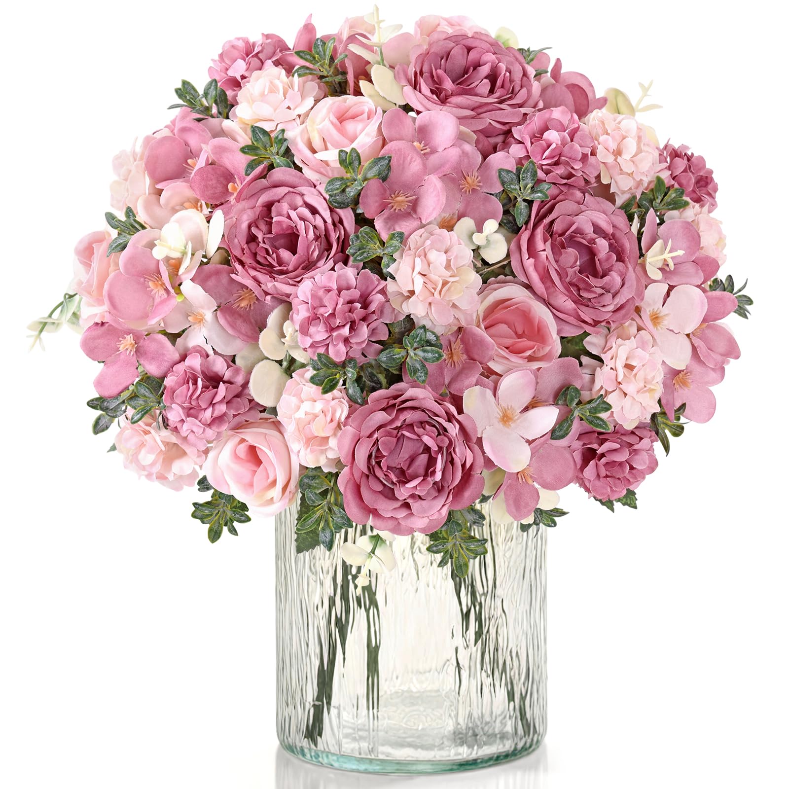 UXORSN Pfingstrose Künstliche Blumen Kunstblumen wie Echt Seidenpfingstrosen Kunstrosen Künstlich Blumensträuße Seidenblumen für Blumenarrangement Hochzeit Partei Küche Tisch Dekor