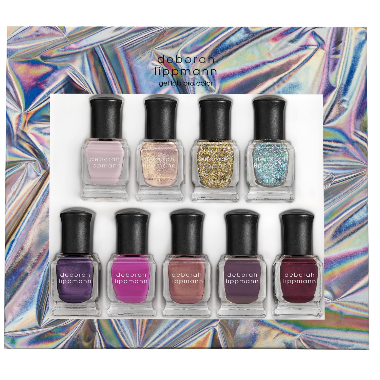Deborah Lippmann | Dance Party 9pc Mini Gel Lab Pro Color Nail Polish Set | Gift Set | 10 Free, Vegan Formula | Holiday Gift