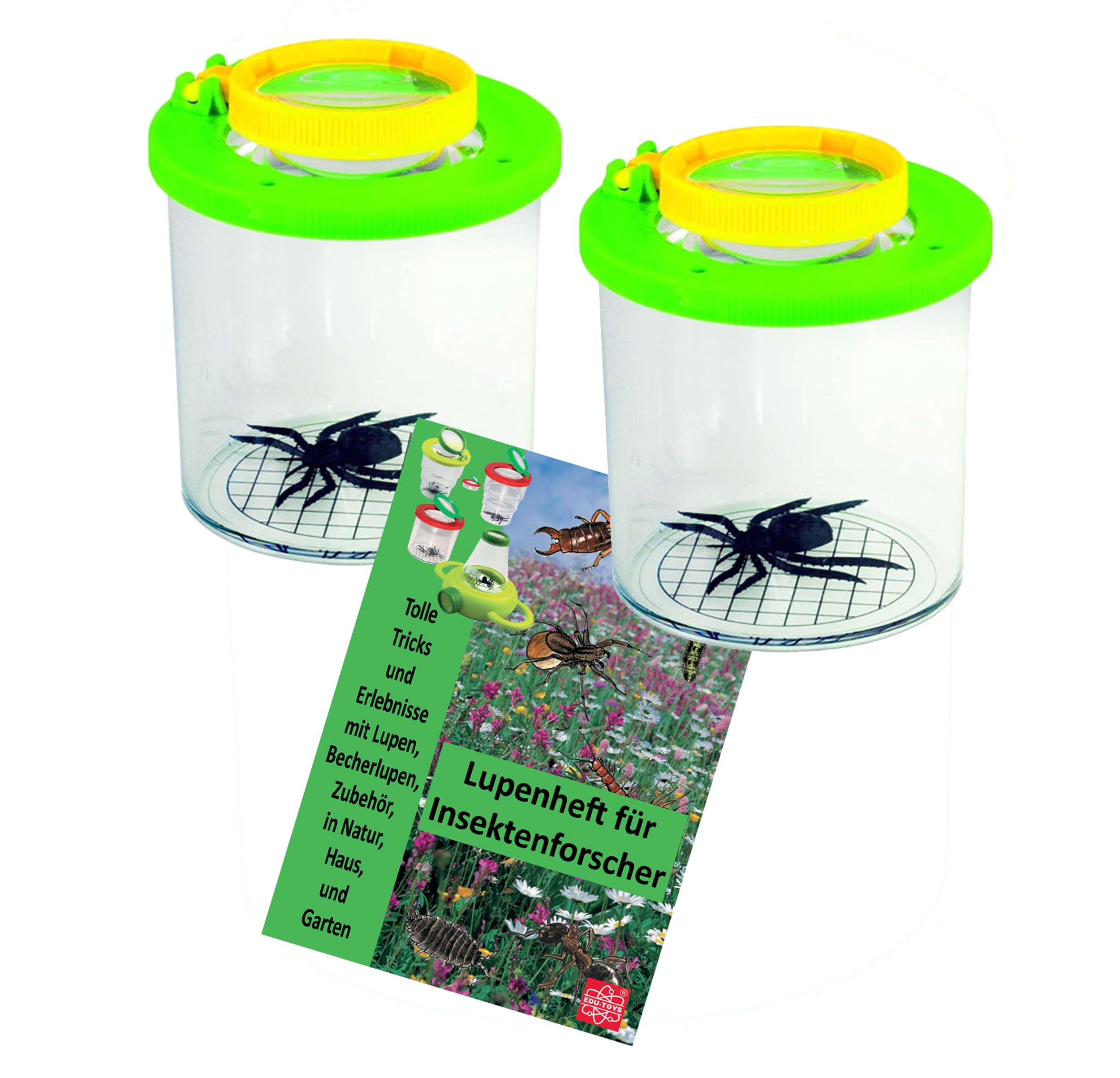 Riesiges Outdoor Naturforscher Paket mit Fernglas, Kompass, Lampe, Taschenmikroskop, 2 Becherlupen, Werkzeugset in praktischem Rucksackbeutel