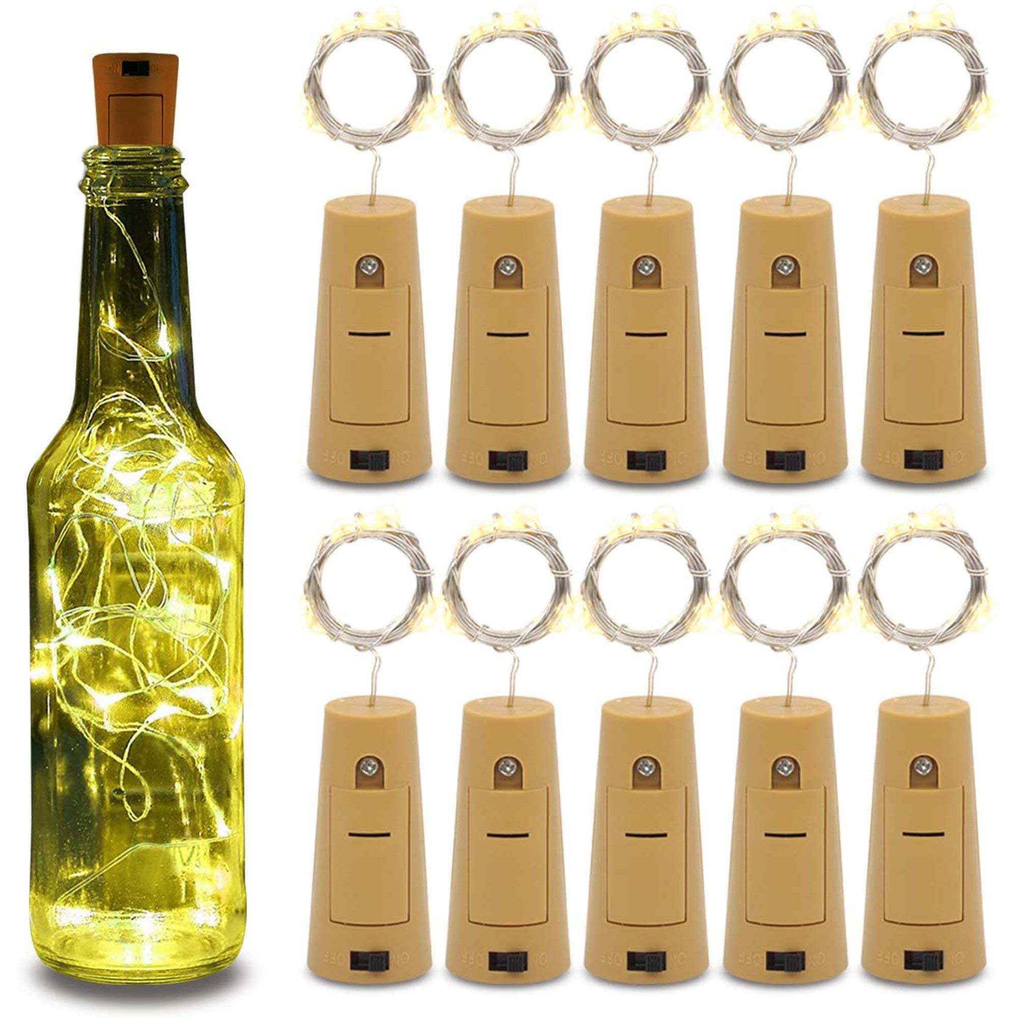 NIYAMAX 20 LED Wine Bottle Decoration Lights for Glass Jar Painted Transparent Container Cafe with Cork Battery Operated String (Pack of 10, Warmwhite) (B08XXWK1GX) Amazon Price History, Amazon Price Tracker