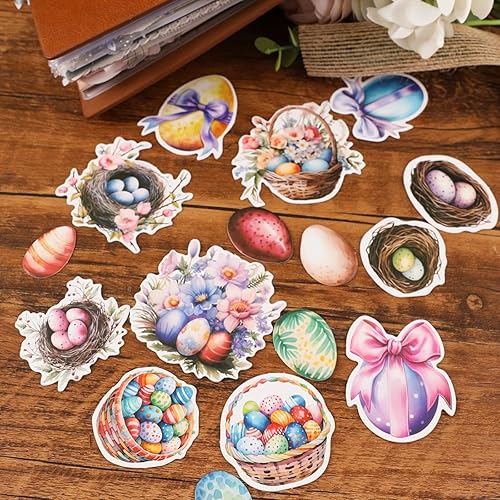 Miniatura 8 de Grabie Caja de álbumes de recortes de Pascua, kit completo de álbumes de recortes con calcomanías de tamaño completo y papel, ideal para álbumes,