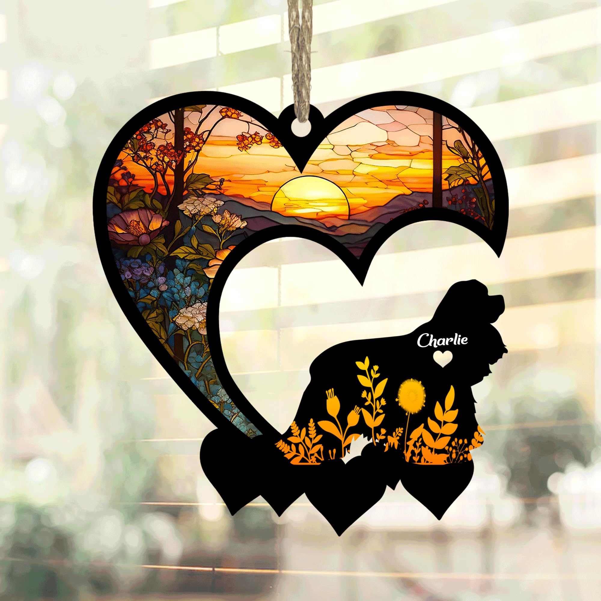 Lovely POD American Cocker Spaniel Suncatcher, Personalized American Cocker Spaniel Memorial with Name, Dog Loss Suncatcher, Dog Remembrance Gift, Dog Memorial Ornament, Loss of Dog Sympathy Gift