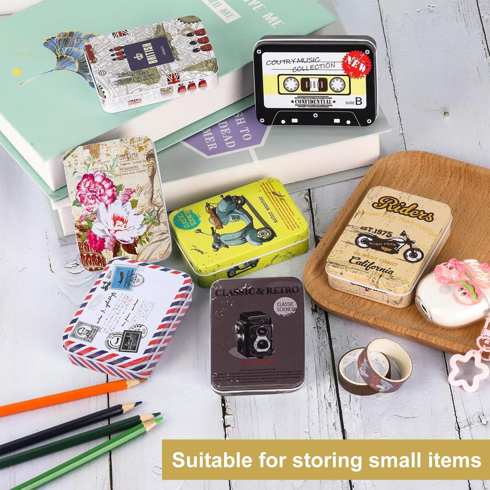 JINTANG Boite Metal,10PCS Boite Metallique Avec Couvercle,petite Boite De Rangement,convient Pour Le Stockage De Bonbons,organiseur De Maison, 8 Pcs à Charnière + 2 Pcs Boîte à Ouverte(Argent + Noir