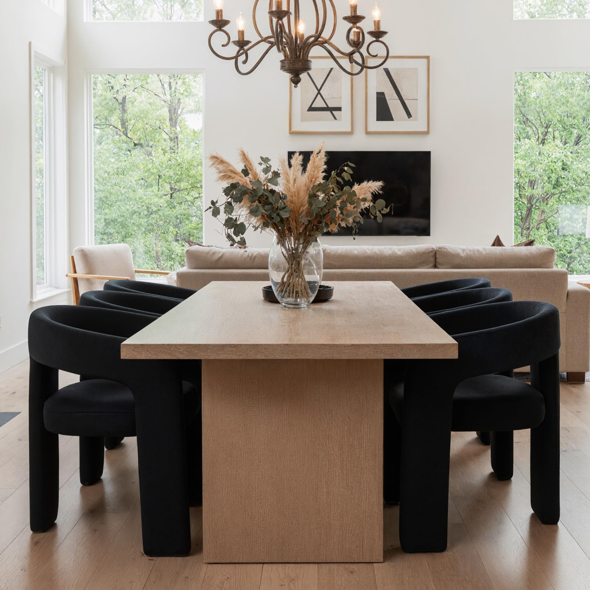 HNY Modern Barrel Dining Chairs Set of 6