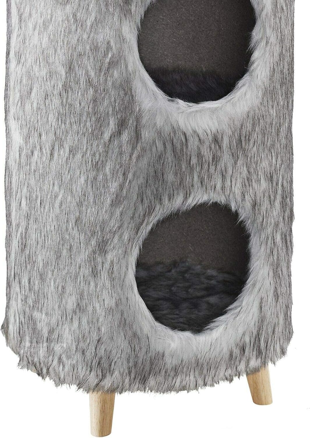Sam's Pets Comfy Pufak 27" Faux Fur Gray Cat Tree Cylinder House