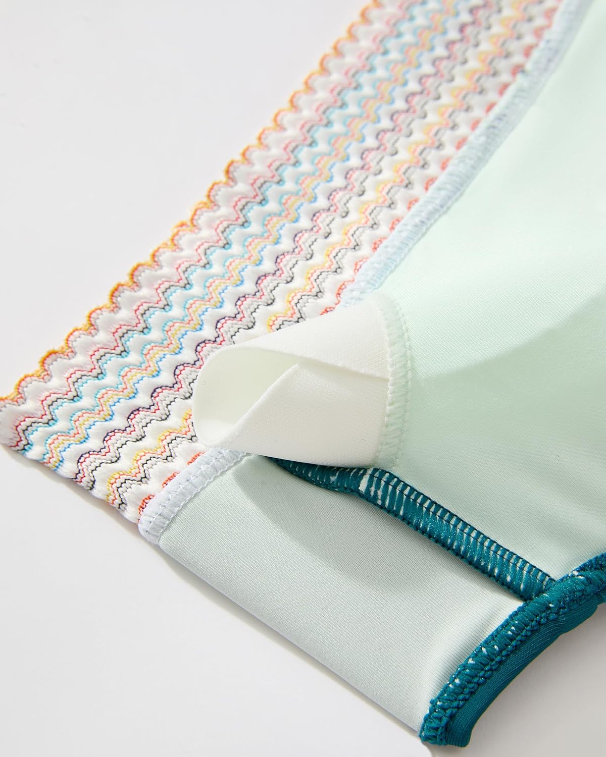 RXRXCOCO Mesh High Waisted Bikini Sets for Women Tummy Control Bathing Suits Color Block Two Piece Swimsuits with Skirt - Image 7