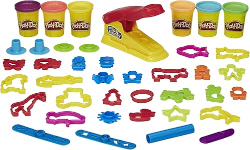 Play-Doh Fun Factory Deluxe Set, 31 Tools & 6 Cans,