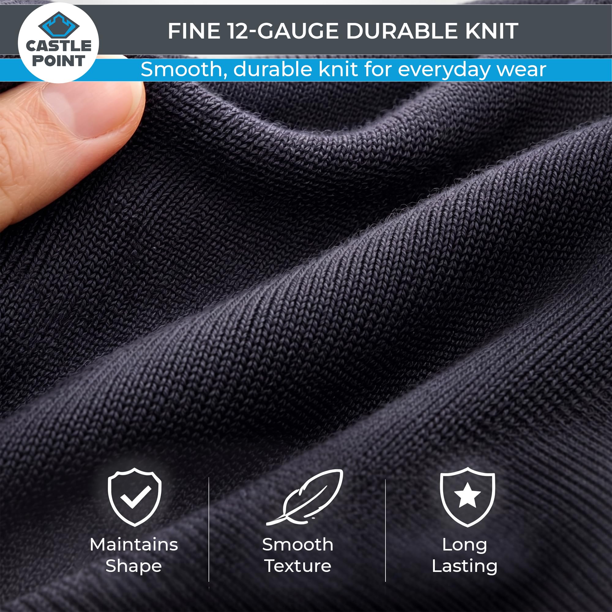 Castle Point Maglione Uomo 100 % Cotone, Pullover in Maglia con Girocollo o Scollo a V, Leggero Classico per Tutti i Giorni e Stile Casual